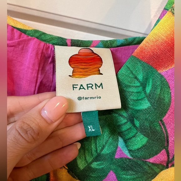 ❌ SOLD! FARM Rio Orange Sunset Midi Dress - Picture 4 of 8